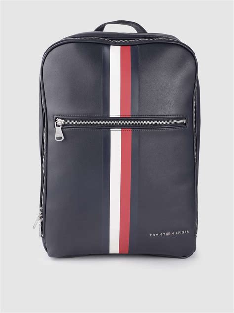 blue colored laptop backpack from tommy hilfiger